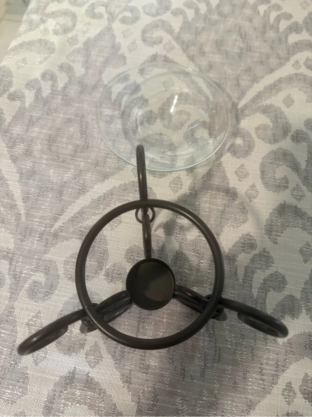 PartyLite Antique Brass Aroma Melts Warmer Tealight Holder Glass P8016